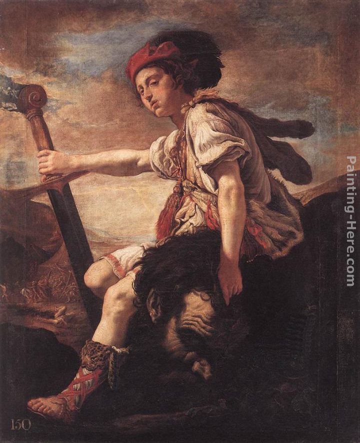 David with the Head of Goliath painting - Domenico Feti David with the Head of Goliath art painting